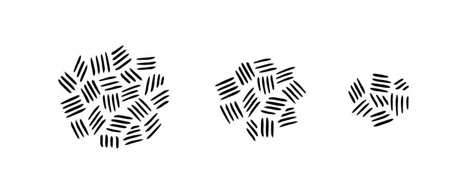 Abstract shape spray collection. Vector monochrome illustration set. Stock Illustration