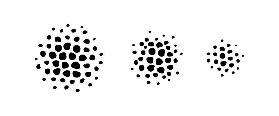 Abstract shape spray collection. Vector monochrome illustration set. 스톡 일러스트