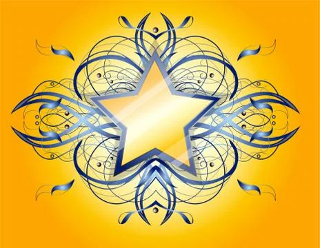 Abstract shape with star. Stock Illustration