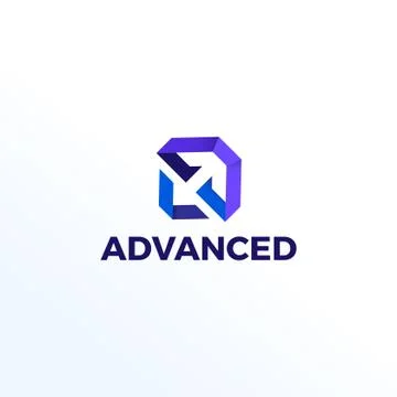 Abstract Shape Technology Logo Design Template Stock Illustration