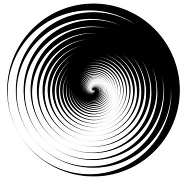 Abstract shape with vortex, rotation effect inwards Stock Illustration