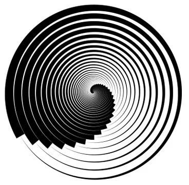 Abstract shape with vortex, rotation effect inwards Stock Illustration