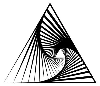 Abstract shape with vortex, rotation effect inwards Stock Illustration