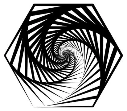 Abstract shape with vortex, rotation effect inwards Stock Illustration
