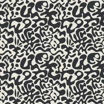 Abstract shape wavy doodle pattern Stock Illustration