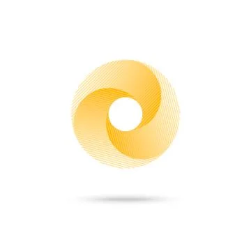 Abstract shape, yellow 3d torus, eps10 vector イラスト素材