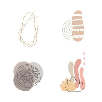 Abstract shapeless forms set vector illustration, cut out image, isolated han Stock Illustration