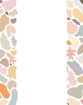 Abstract shapeless forms vertical border frame vector illustration, simple ha Stock Illustration