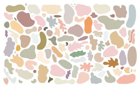 Abstract shapeless stains set vector illustration, cut out image 스톡 일러스트