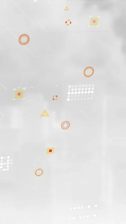 Abstract shapes and data processing over clouds against grey background Stock Footage 322955648