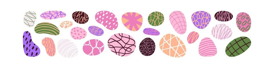 Abstract shapes and geometric elements. Hand scribbled cute icons with play.. Stock Illustration