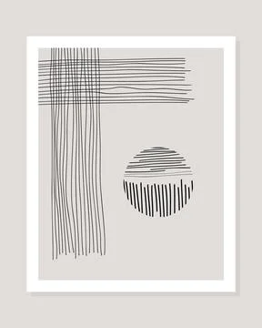 Abstract shapes and lines background. Trendy poster design. Modern geometric Stock Illustration