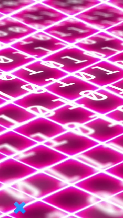 Abstract shapes and network of digital icons against binary coding data Stock Footage 324703180