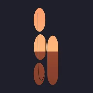 Abstract shapes and vertical lines in orange and brown Stock Illustration