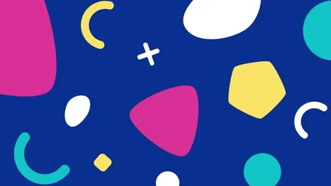 Abstract shapes background on blue canvas.  Stock Footage 311814716