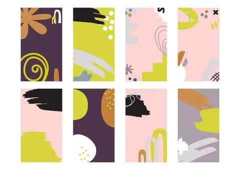 Abstract shapes background template for social media stories and post creat.. Illustrazione stock