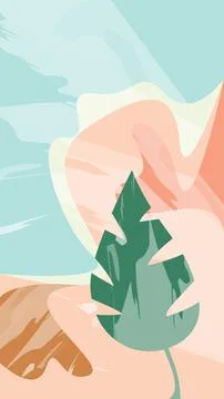 Abstract shapes background vector image with one leaf Stockillustratie