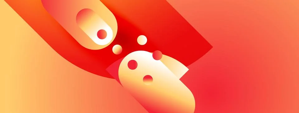 Abstract shapes blend, creating warm gradients. Orange, red hues dominate Illustrazione stock