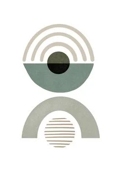Abstract shapes circle and lines Wall Poster Wall Decor Stock Illustration