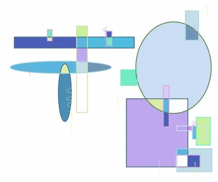 Abstract shapes, circle, oval, rectangle multicolors illustration Illustrazione stock