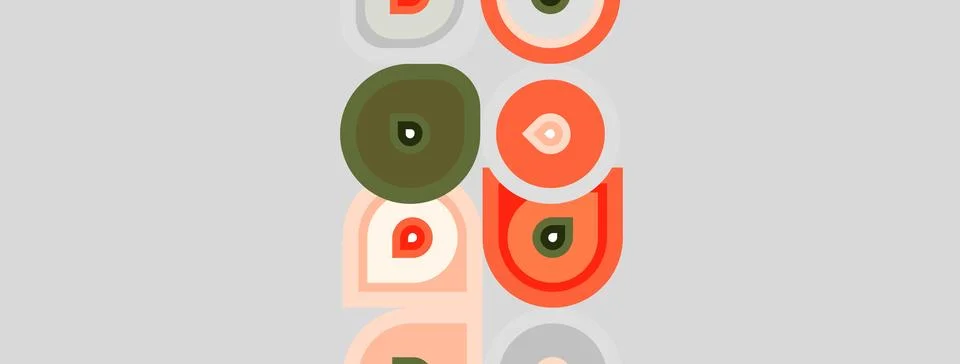 Abstract shapes, circles, rectangles, muted colors. Minimalist design, geom.. イラスト素材