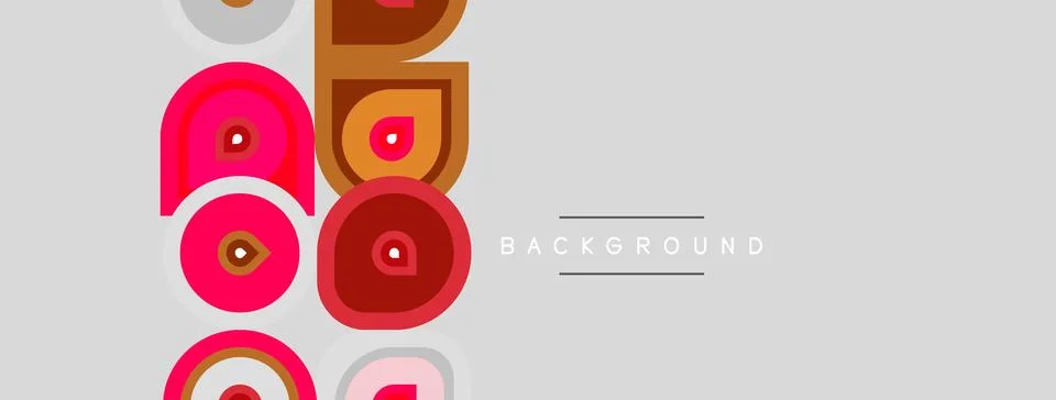 Abstract shapes, circles, rectangles, muted colors. Minimalist design, light Stock Illustration