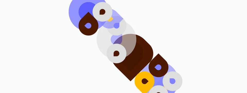 Abstract shapes, circles, rectangles overlap. Pastel colors dominate white イラスト素材