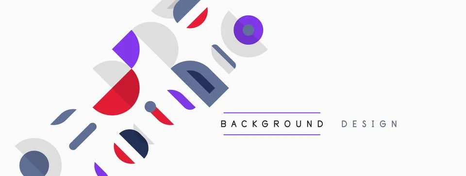 Abstract shapes, circles, rectangles overlap. Soft colors create modern イラスト素材