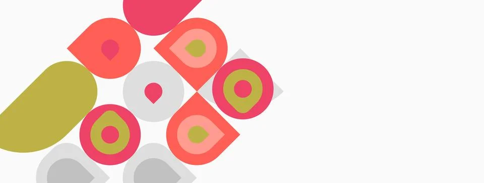 Abstract shapes, circles, squares, overlapping forms. Minimalist design, past 库存插图