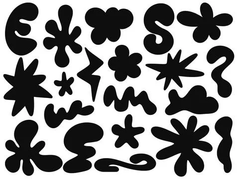 Abstract shapes, clouds, waves, flowers pack Stock Illustration