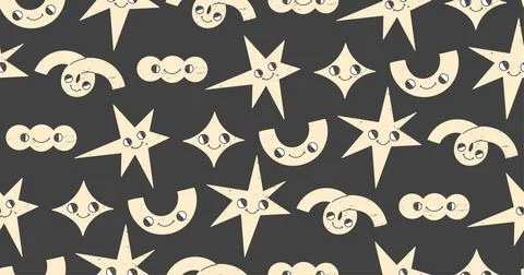 Abstract shapes, doodles, elements background Stock Illustration