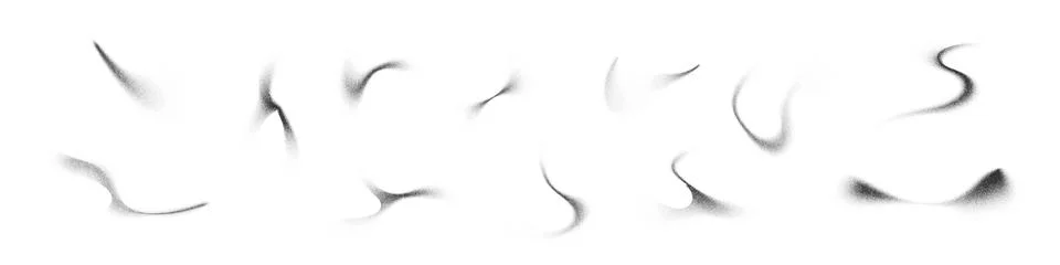 Abstract shapes dot pattern with gradient noise and grainy texture. Black wave Stock Illustration