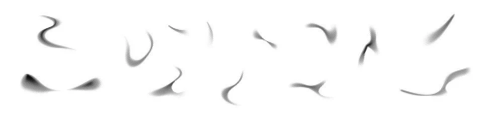 Abstract shapes dot pattern with gradient noise and grainy texture. Black wave Stock Illustration