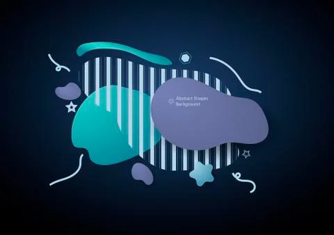 Abstract shapes dynamic in dark background. Stock Illustration