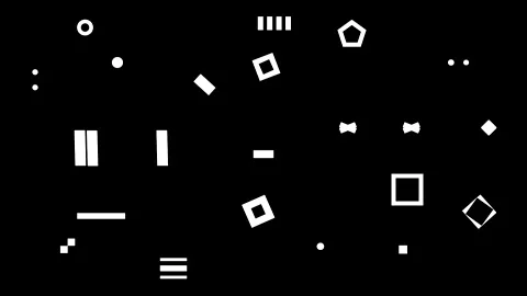 Abstract Shapes Elements over Black Background Stock Footage 159119952