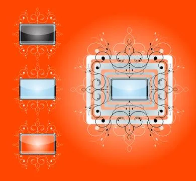 Abstract shapes with frames. Stock Illustration