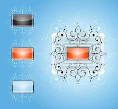 Abstract shapes with frames. Stock Illustration