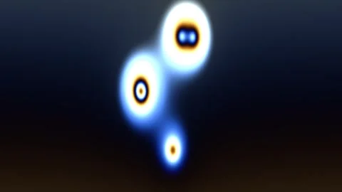 Abstract shapes with glowing circles in dark background Stock Footage 338035741