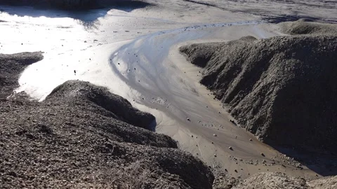 Abstract Shapes on Ground created by mud Stock Footage 146859614