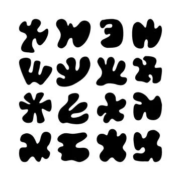 Abstract Shapes Hand drawn, Vector Geometric flat clipart, white background Stock Illustration