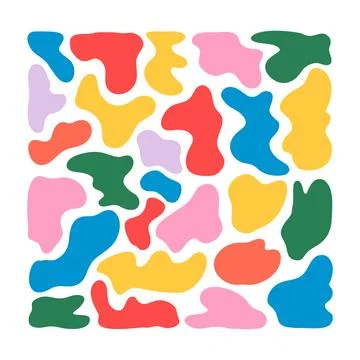 Abstract Shapes Hand drawn, Vector Geometric flat clipart, white background Stock Illustration