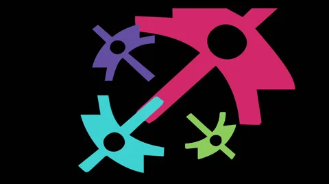 Abstract shapes in a jump on a black background Stock Footage 56205572