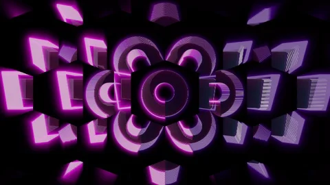 Abstract shapes with light lines moving slowly neon purple lights ultraviolet Stock Footage 128656978