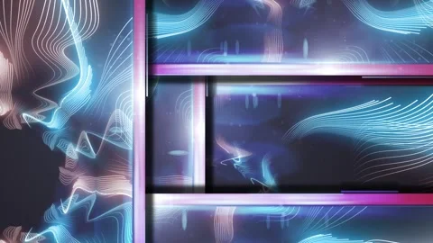 Abstract shapes lines in moving blocks animation with glowing neon beams in  Stock Footage 246679325