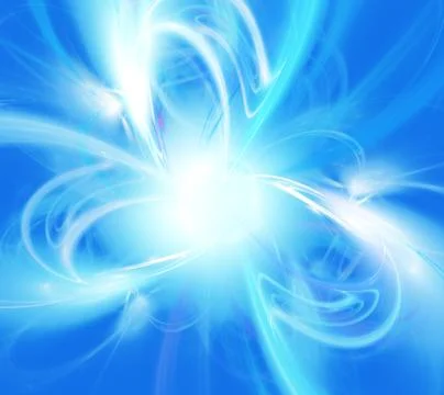Abstract shapes of loops on blue background. Digital fractal art Stock Illustration