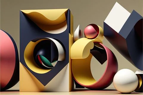 Abstract shapes, Made by AI,Artificial intelligence Stock Illustration