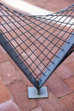 Abstract shapes made by wire structure over red brick Stock Photos