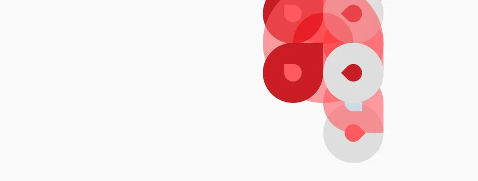 Abstract shapes, mostly circles, overlap creating soft pink hues. Minimalist Stock Illustration