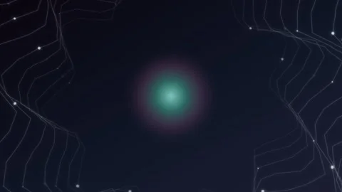 Abstract shapes in motion create light patterns in a dark space Stock Footage 336995025