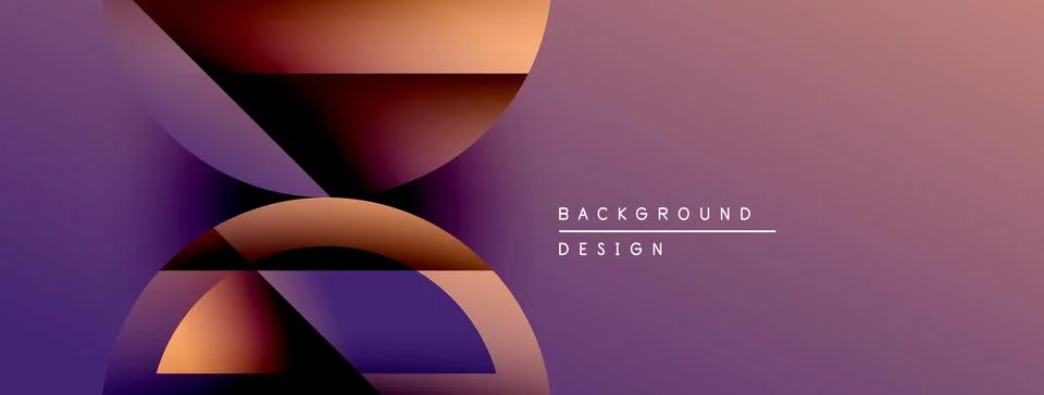 Abstract shapes overlap, creating dynamic gradient effect. Purple, orange hues Stock Illustration